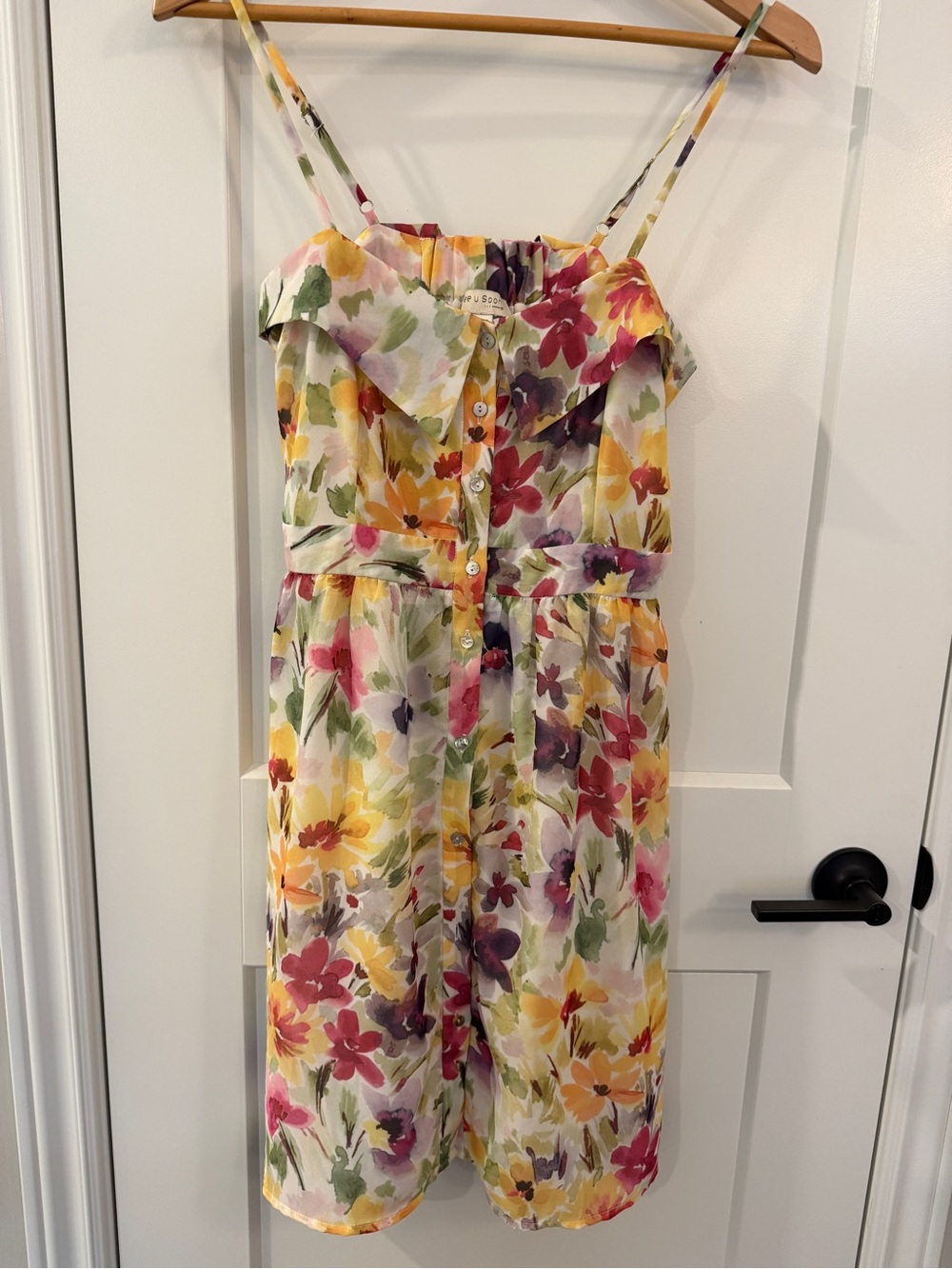 Floral Button-Front Sleeveless Midi Dress